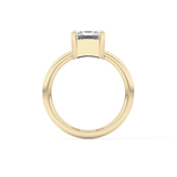 Emerald Solitaire Lab Grown Diamond Engagement Ring