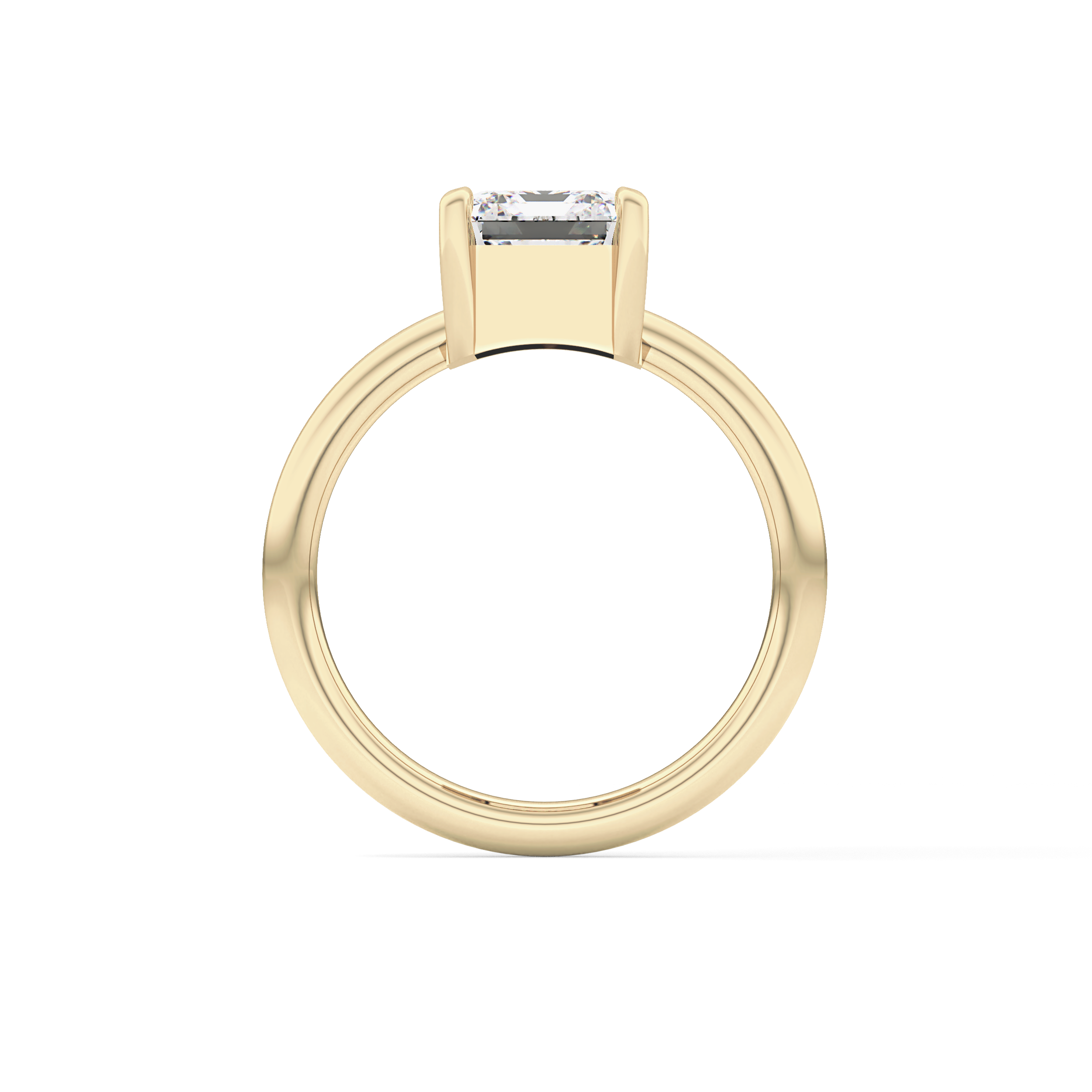 Emerald Solitaire Lab Grown Diamond Engagement Ring