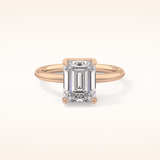 2.76 CT Emerald Shaped Solitaire Moissanite Engagement Ring
