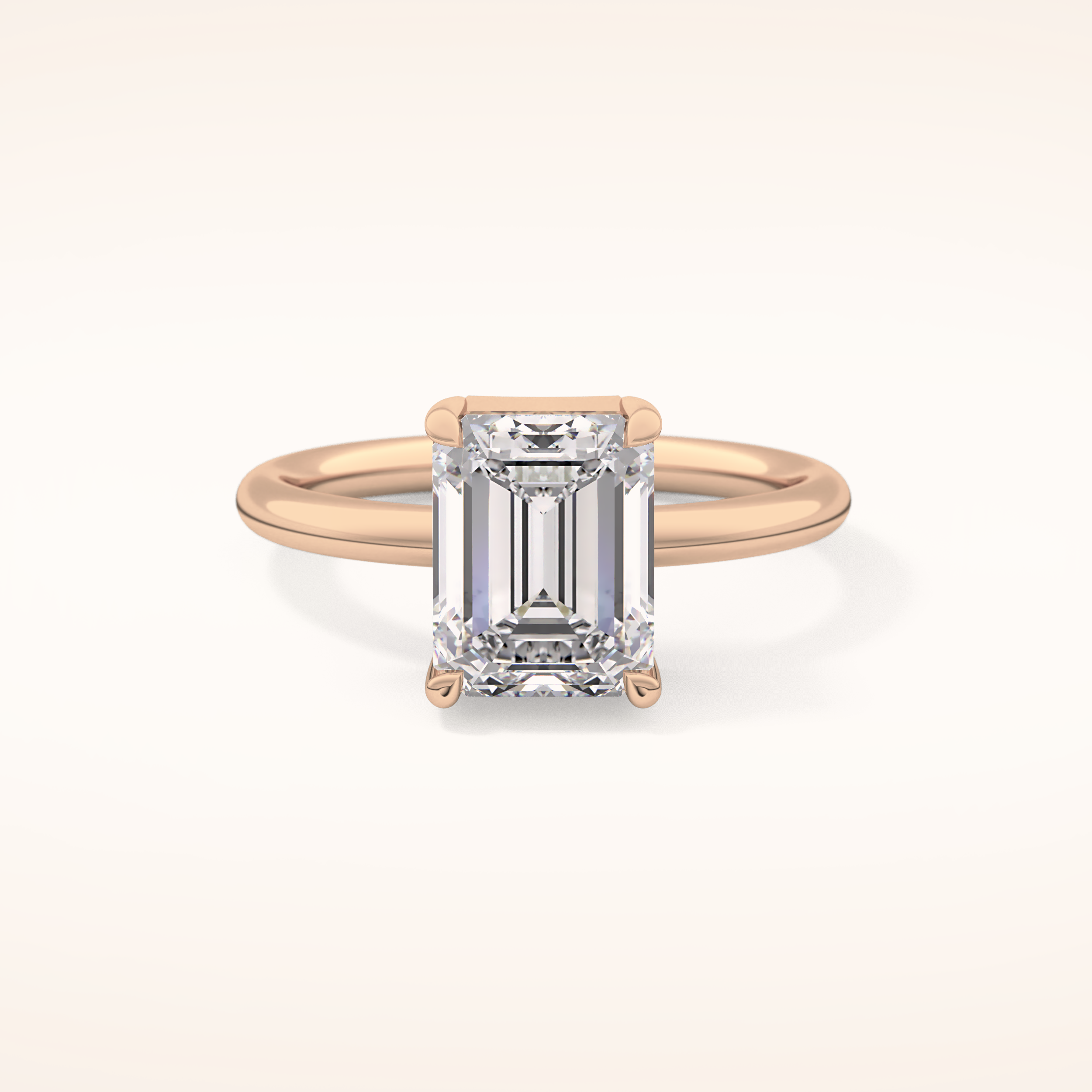 2.76 CT Emerald Shaped Solitaire Moissanite Engagement Ring