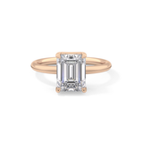 Emerald Solitaire Lab Grown Diamond Engagement Ring
