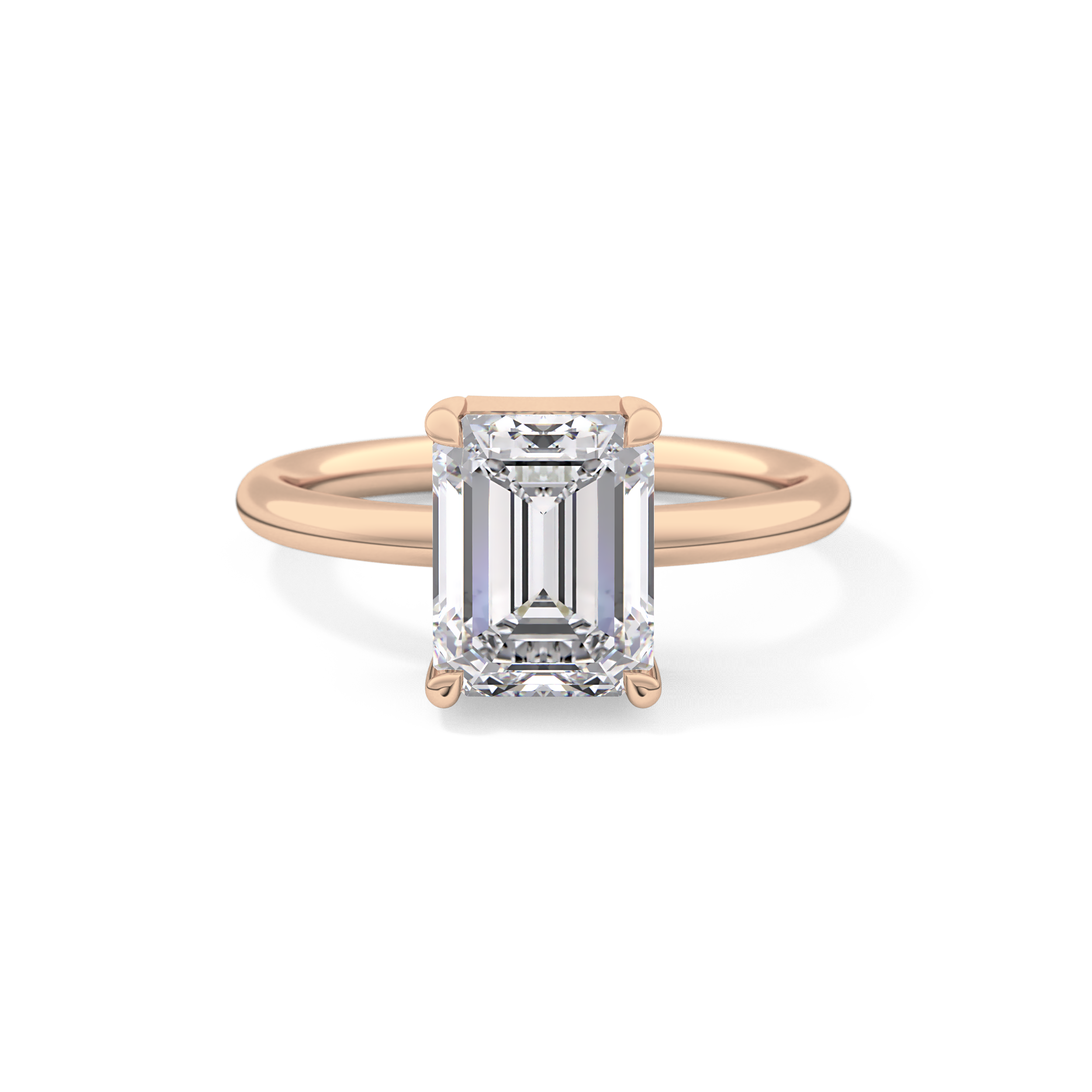Emerald Solitaire Lab Grown Diamond Engagement Ring