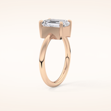 2.76 CT Emerald Shaped Solitaire Moissanite Engagement Ring