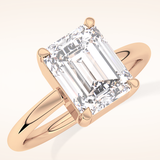 2.76 CT Emerald Shaped Solitaire Moissanite Engagement Ring