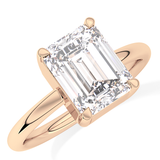 Emerald Solitaire Lab Grown Diamond Engagement Ring