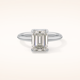 2.76 CT Emerald Shaped Solitaire Moissanite Engagement Ring