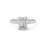 Emerald Solitaire Lab Grown Diamond Engagement Ring