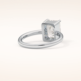 2.76 CT Emerald Shaped Solitaire Moissanite Engagement Ring