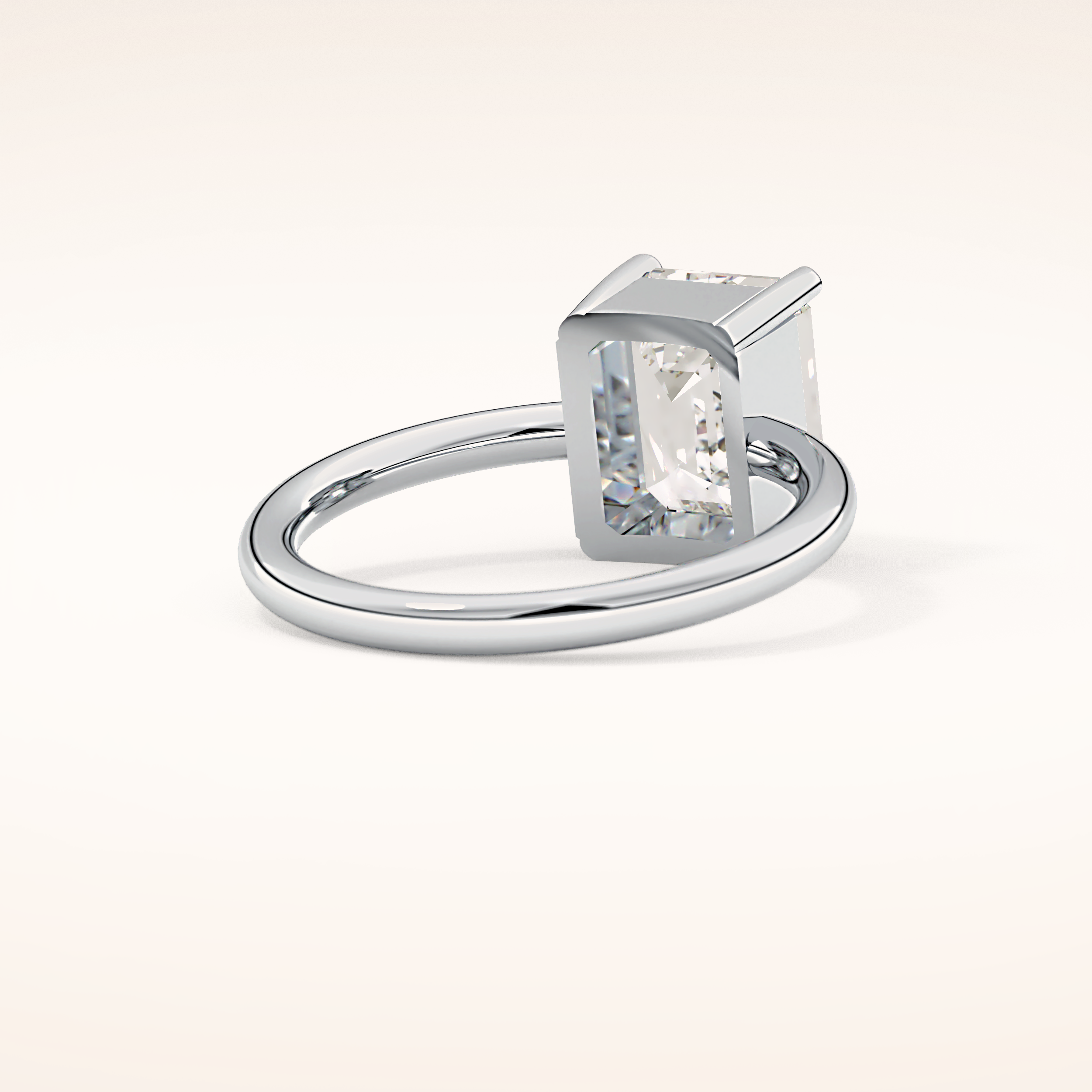 2.76 CT Emerald Shaped Solitaire Moissanite Engagement Ring