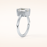 2.76 CT Emerald Shaped Solitaire Moissanite Engagement Ring