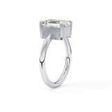 Emerald Solitaire Lab Grown Diamond Engagement Ring