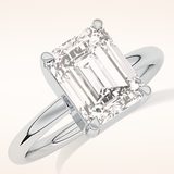 2.76 CT Emerald Shaped Solitaire Moissanite Engagement Ring