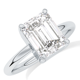 Emerald Solitaire Lab Grown Diamond Engagement Ring