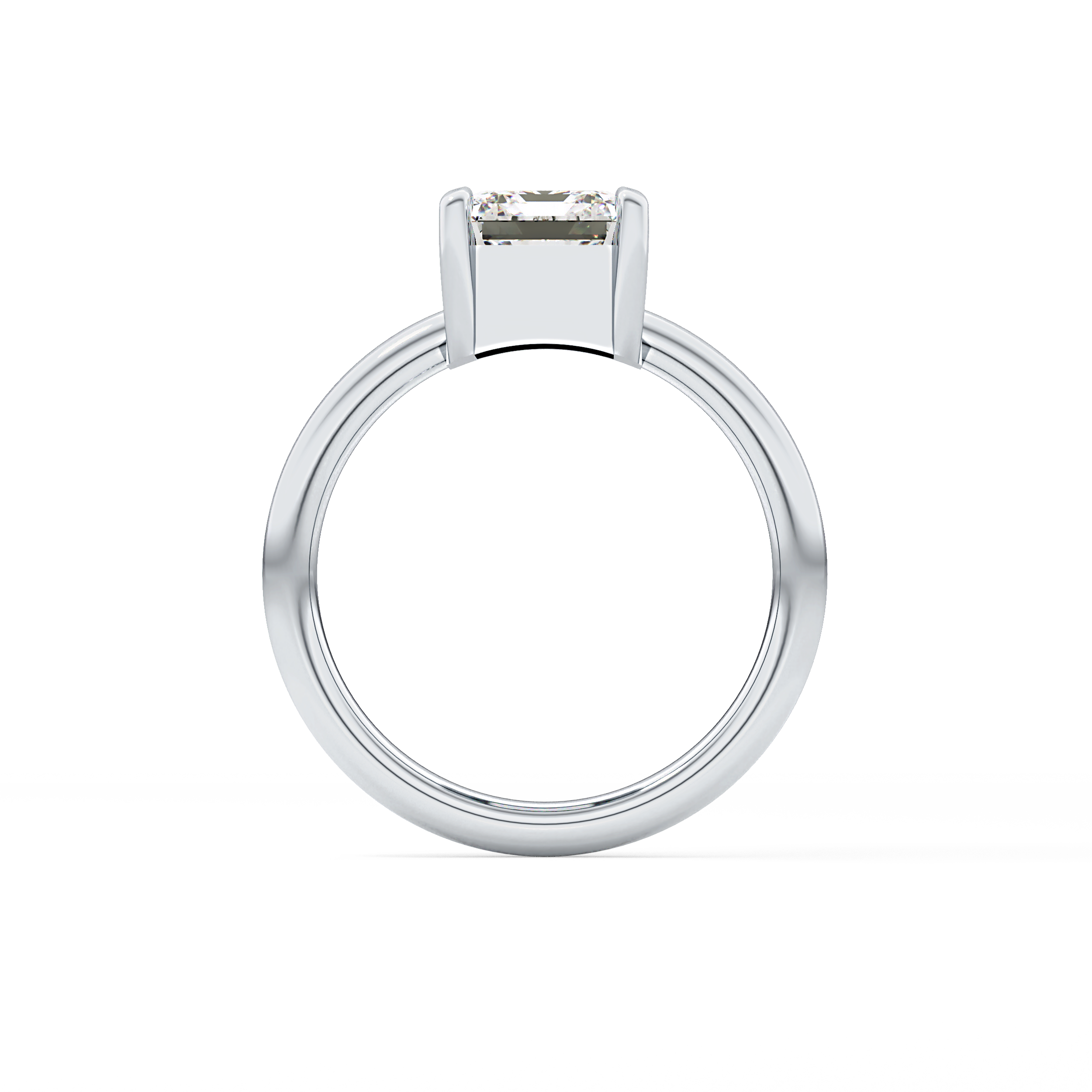 Emerald Solitaire Lab Grown Diamond Engagement Ring