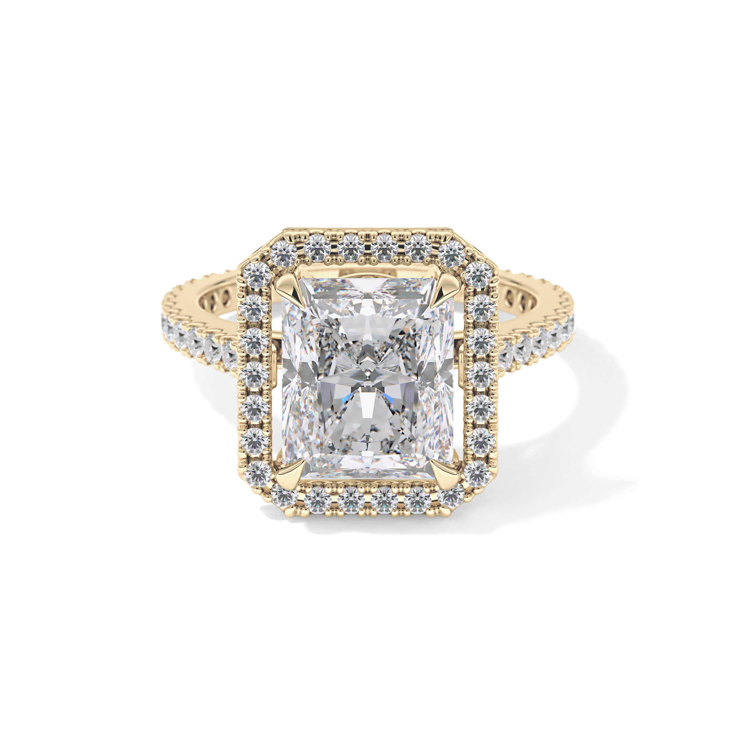 Radiant Halo & Pave Lab Grown Diamond Engagement Ring
