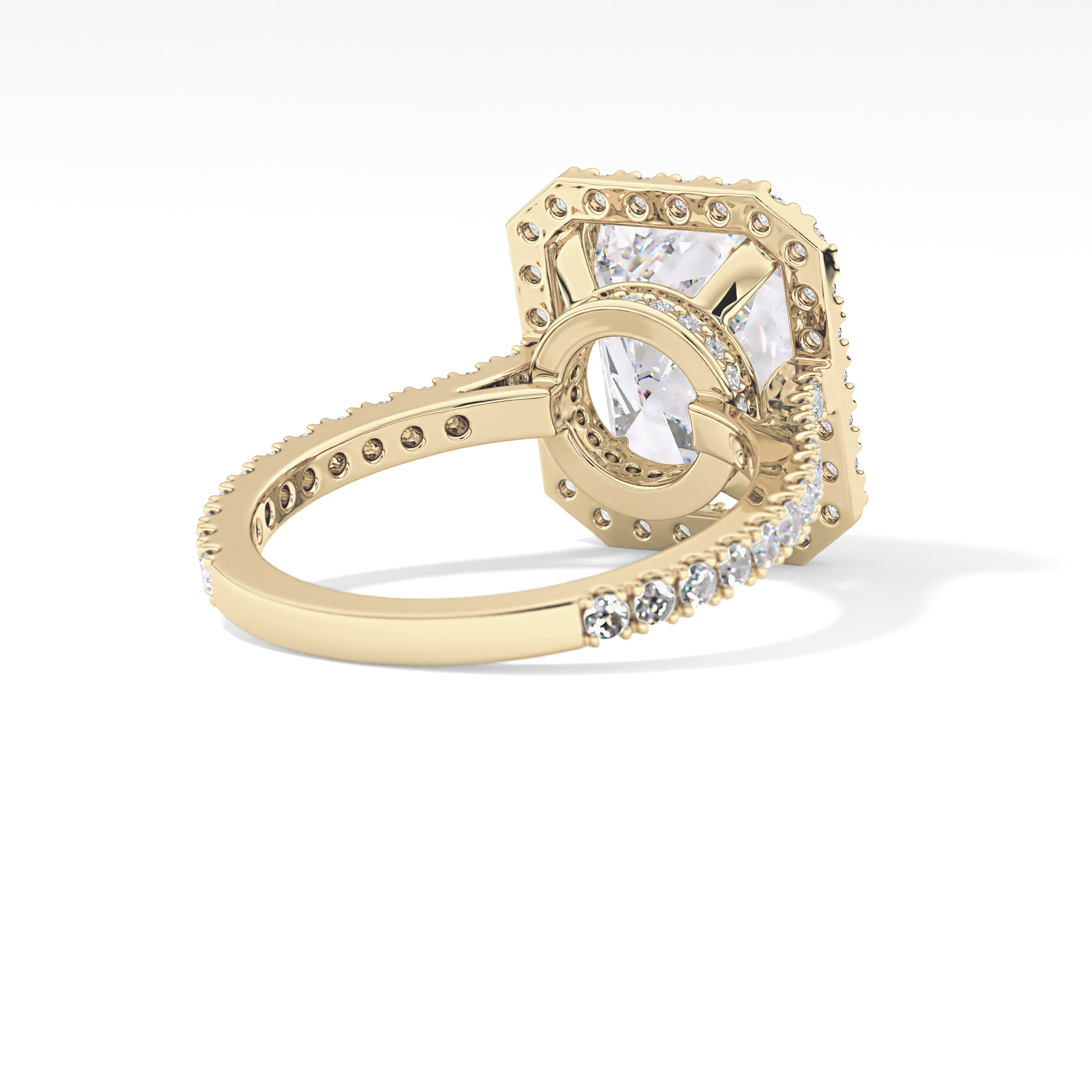 Radiant Halo & Pave Lab Grown Diamond Engagement Ring