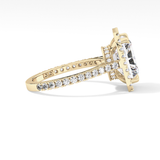 Radiant Halo & Pave Lab Grown Diamond Engagement Ring