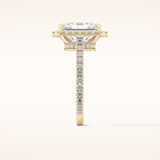 4.51 CT Radiant Shaped Pave & Hidden Halo Moissanite Engagement Ring