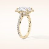 4.51 CT Radiant Shaped Pave & Hidden Halo Moissanite Engagement Ring
