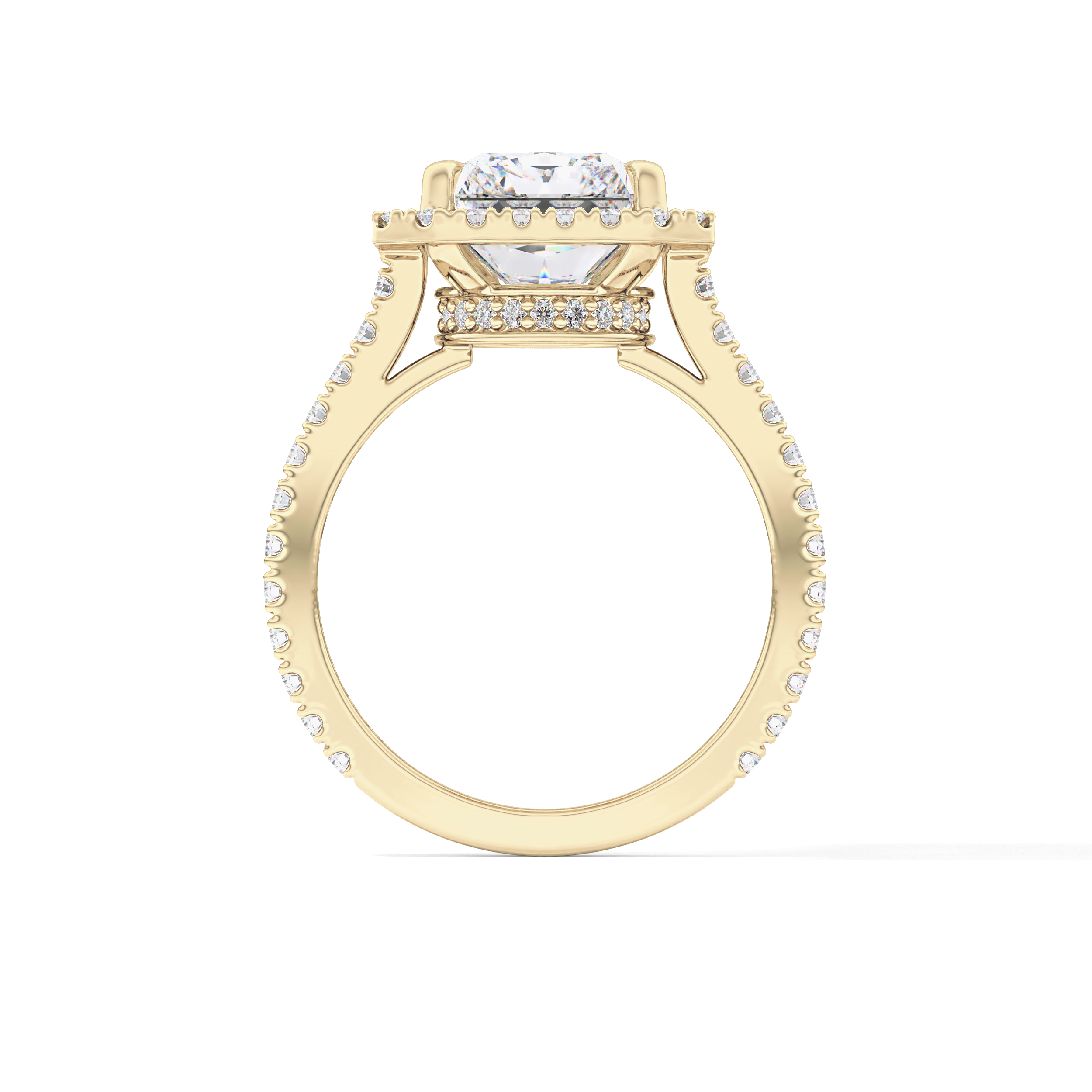 Radiant Halo & Pave Lab Grown Diamond Engagement Ring