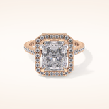 4.51 CT Radiant Shaped Pave & Hidden Halo Moissanite Engagement Ring