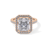 Radiant Halo & Pave Lab Grown Diamond Engagement Ring