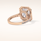4.51 CT Radiant Shaped Pave & Hidden Halo Moissanite Engagement Ring