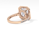 Radiant Halo & Pave Lab Grown Diamond Engagement Ring