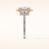 4.51 CT Radiant Shaped Pave & Hidden Halo Moissanite Engagement Ring