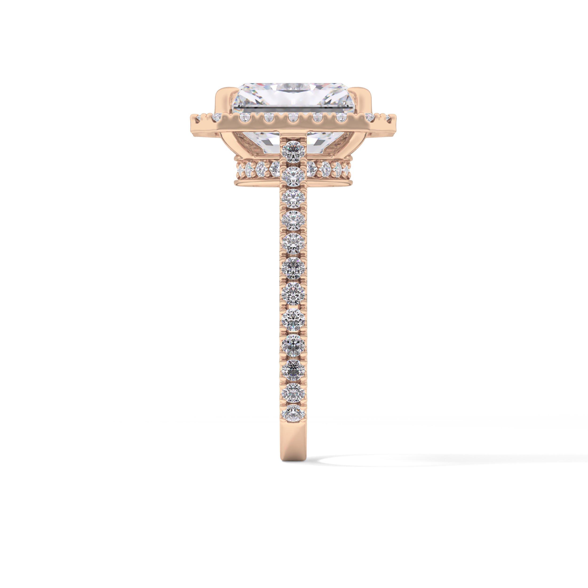 Radiant Halo & Pave Lab Grown Diamond Engagement Ring