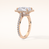 4.51 CT Radiant Shaped Pave & Hidden Halo Moissanite Engagement Ring