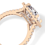 Radiant Halo & Pave Lab Grown Diamond Engagement Ring