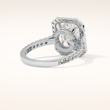 4.51 CT Radiant Shaped Pave & Hidden Halo Moissanite Engagement Ring
