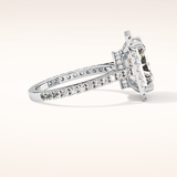 4.51 CT Radiant Shaped Pave & Hidden Halo Moissanite Engagement Ring
