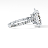 Radiant Halo & Pave Lab Grown Diamond Engagement Ring