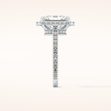 4.51 CT Radiant Shaped Pave & Hidden Halo Moissanite Engagement Ring