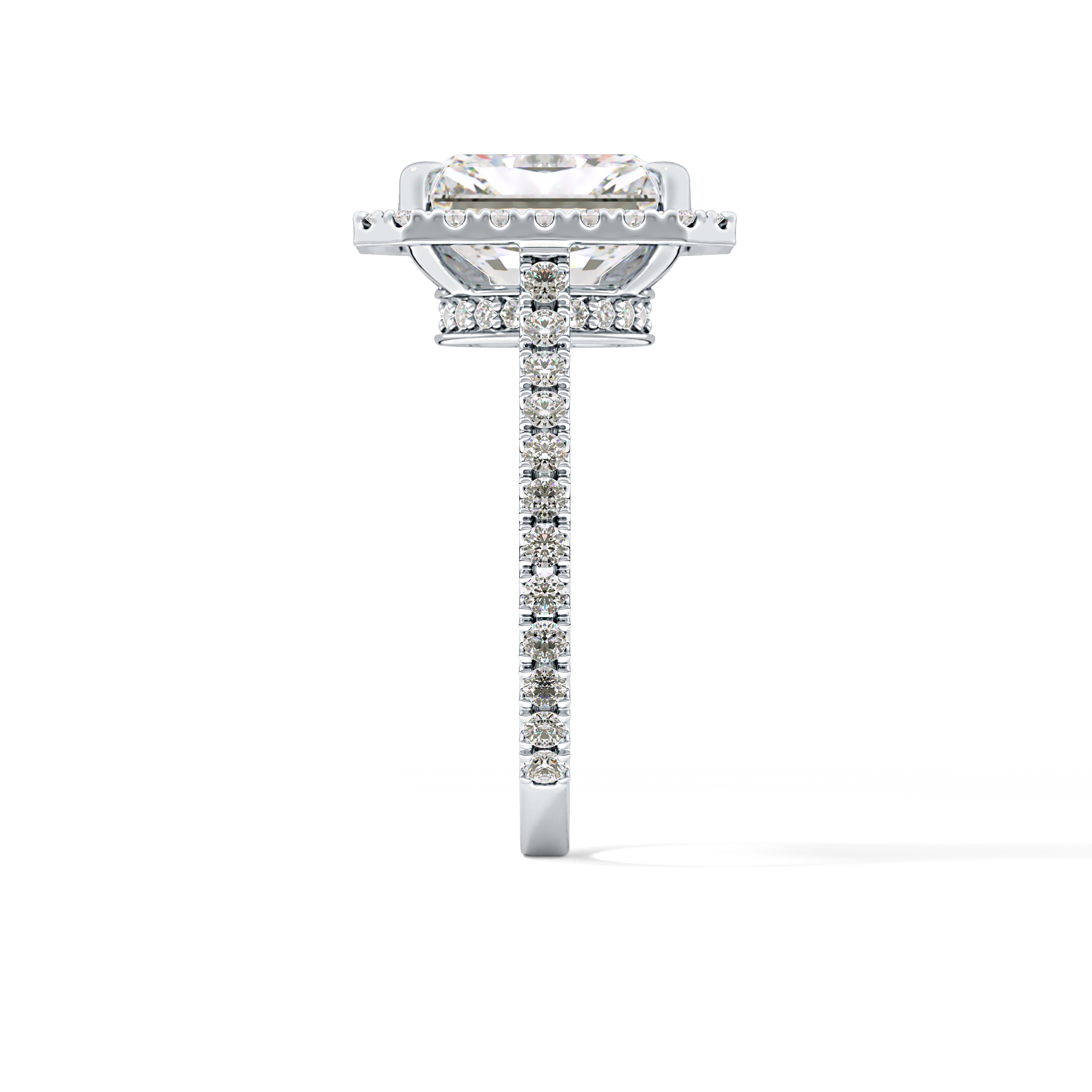 Radiant Halo & Pave Lab Grown Diamond Engagement Ring