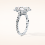 4.51 CT Radiant Shaped Pave & Hidden Halo Moissanite Engagement Ring