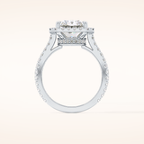4.51 CT Radiant Shaped Pave & Hidden Halo Moissanite Engagement Ring