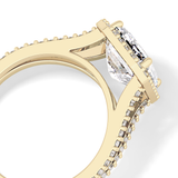 Emerald Halo & Split Shank Pave Lab Grown Diamond Engagement Ring