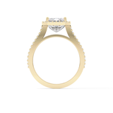 Emerald Halo & Split Shank Pave Lab Grown Diamond Engagement Ring