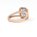 Emerald Halo & Split Shank Pave Lab Grown Diamond Engagement Ring