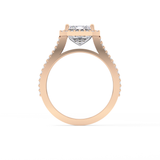 Emerald Halo & Split Shank Pave Lab Grown Diamond Engagement Ring