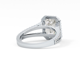Emerald Halo & Split Shank Pave Lab Grown Diamond Engagement Ring
