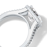 Emerald Halo & Split Shank Pave Lab Grown Diamond Engagement Ring