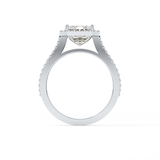 Emerald Halo & Split Shank Pave Lab Grown Diamond Engagement Ring