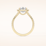 3.28 CT Cushion Shaped Split Shank & Halo Moissanite Engagement Ring