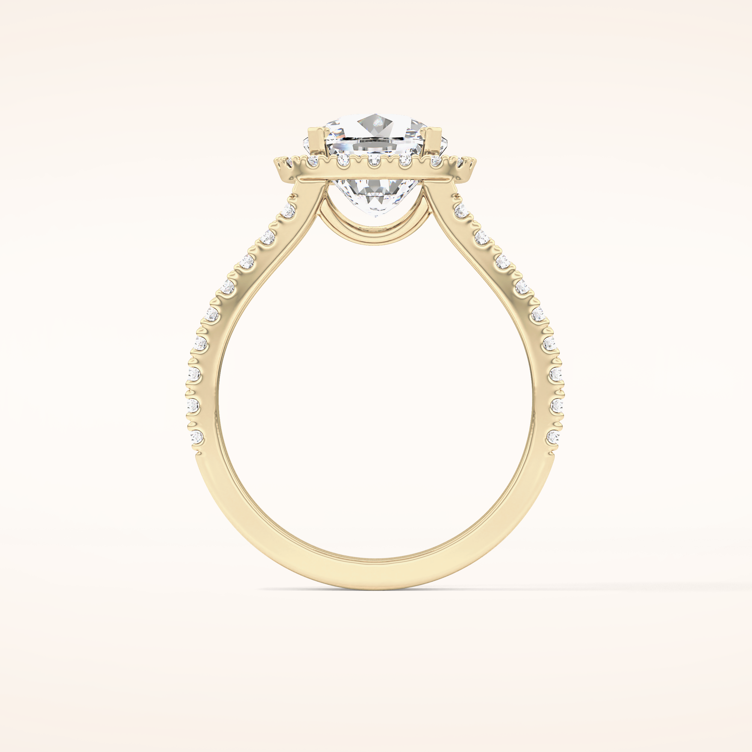 3.28 CT Cushion Shaped Split Shank & Halo Moissanite Engagement Ring