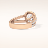 3.28 CT Cushion Shaped Split Shank & Halo Moissanite Engagement Ring