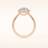3.28 CT Cushion Shaped Split Shank & Halo Moissanite Engagement Ring